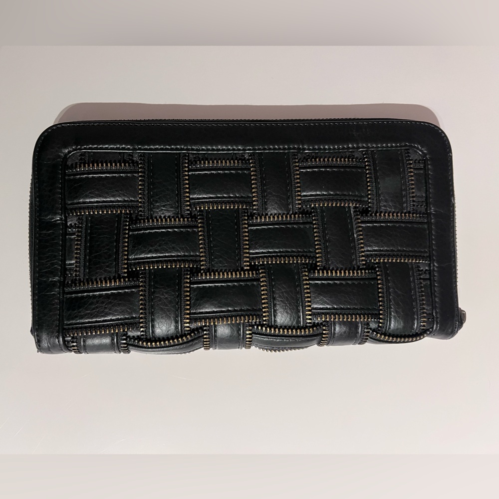 Black Leather Clutch by Sandra Angelozzi